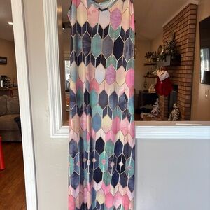 Colorful Geometric Maxi Dress